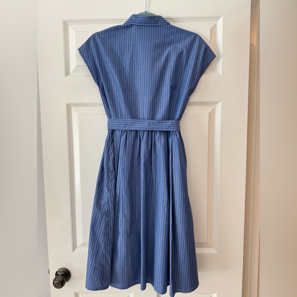 a.v.v. Standard Blue Striped Button-Down Dress - Picture 3 of 5